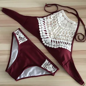 Lace Hollow Bikini Set