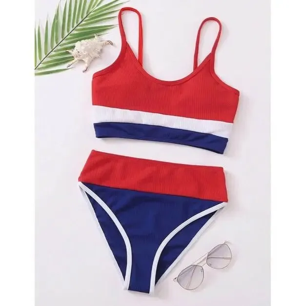 Lennon Striped 2-Piece Bikini Top & Bottom Set