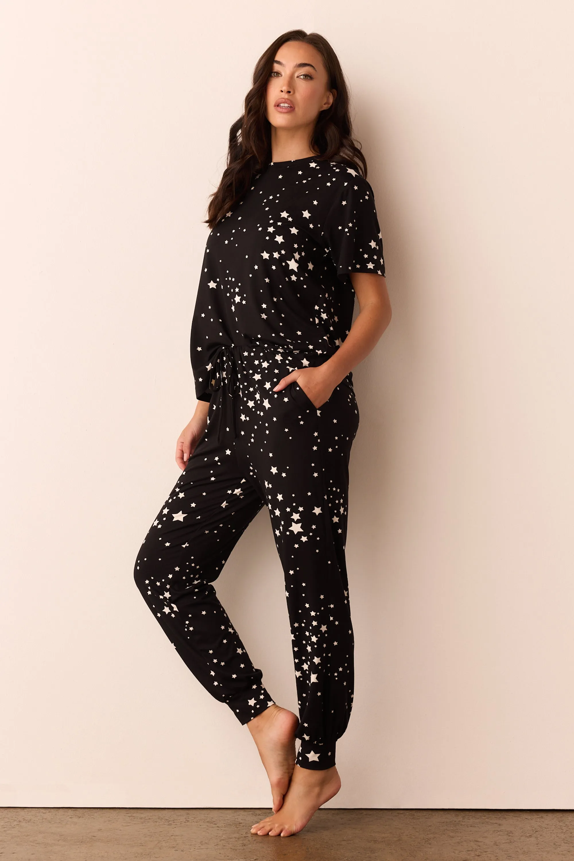 Maddie PJ Set | Black Stars