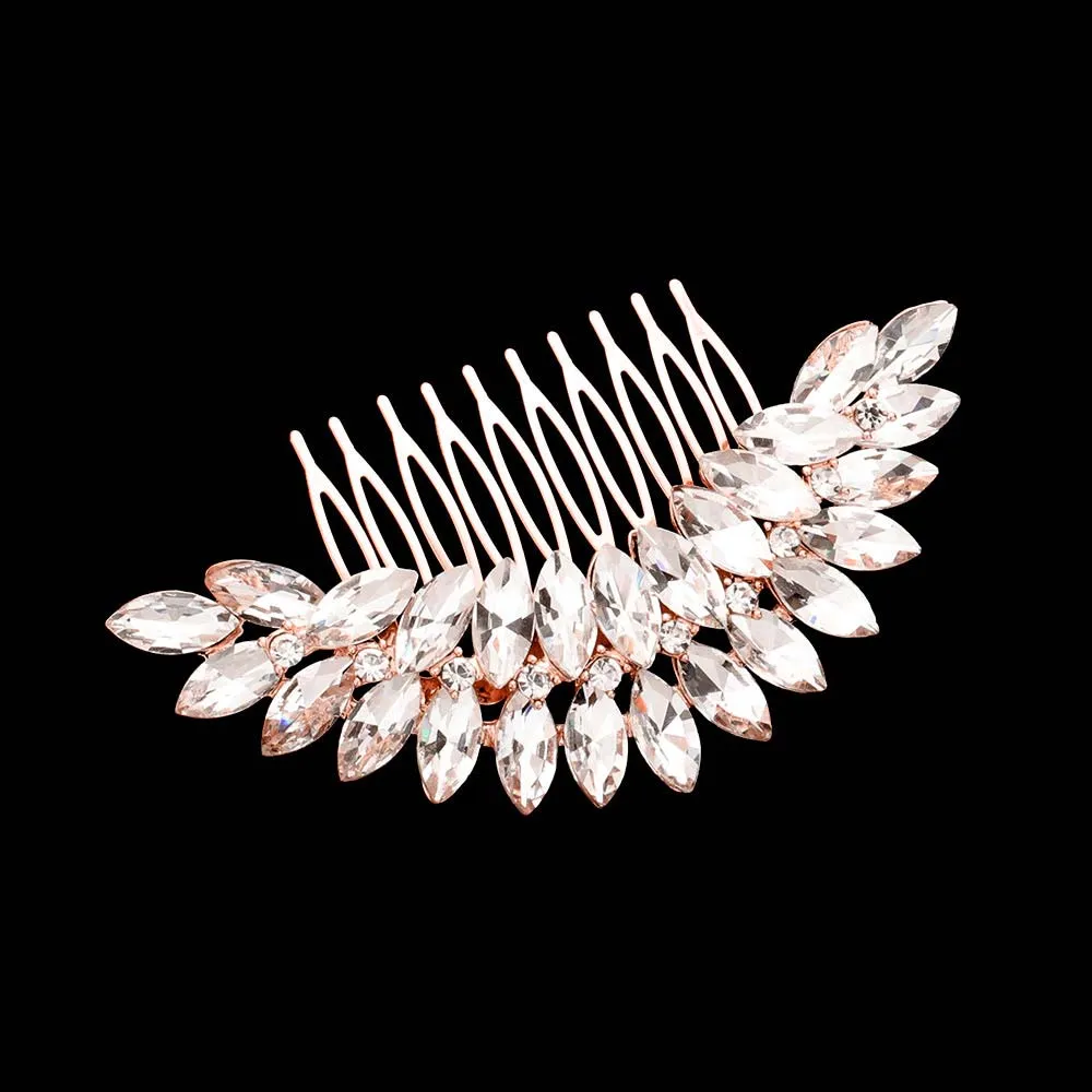 Marquise Stone Cluster Hair Comb