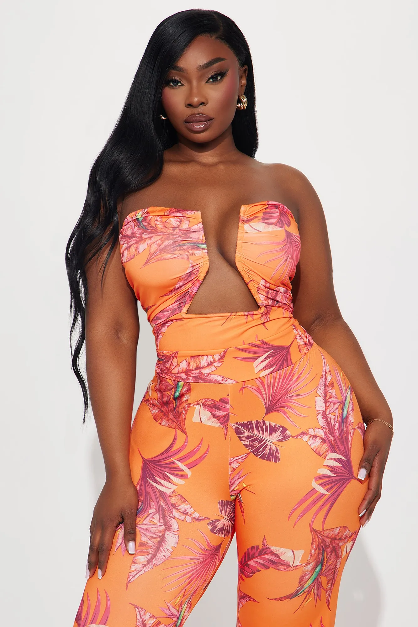 Maui Sun Tropical Jumpsuit - Orange/combo