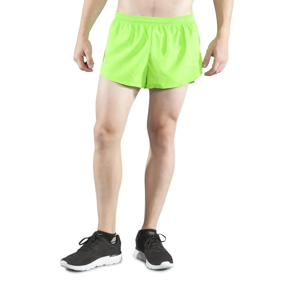 Men's 1" Elite Split Shorts- Neon Lime