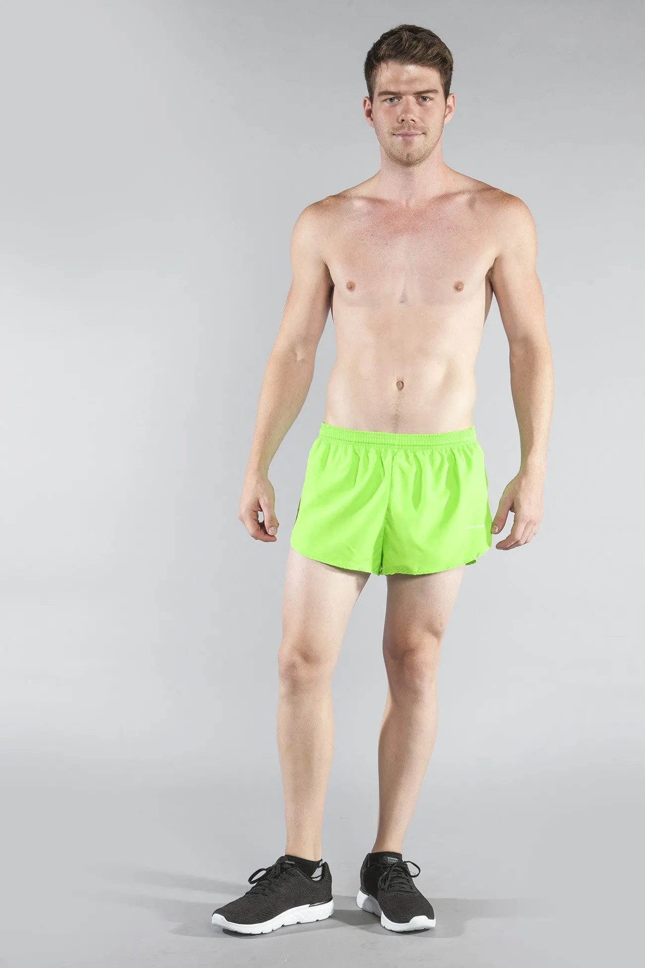 Men's 1" Elite Split Shorts- Neon Lime