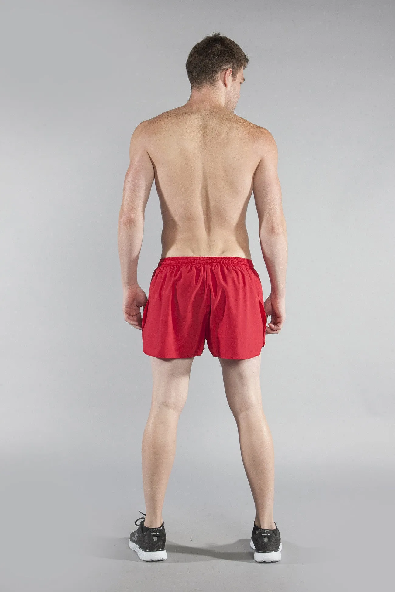 Men's 3" Half Split Trainer Shorts- Red