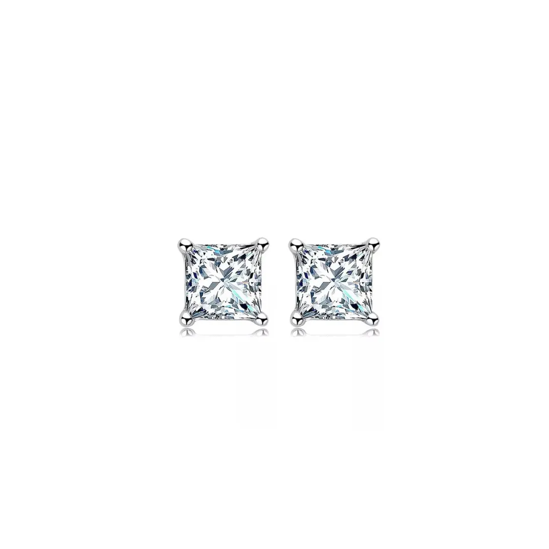 MOISSANITE PRINCESS SQUARE CUT STUDS