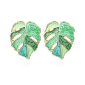 New Plant Aesthetics Monstera Deliciosa Stud Earrings