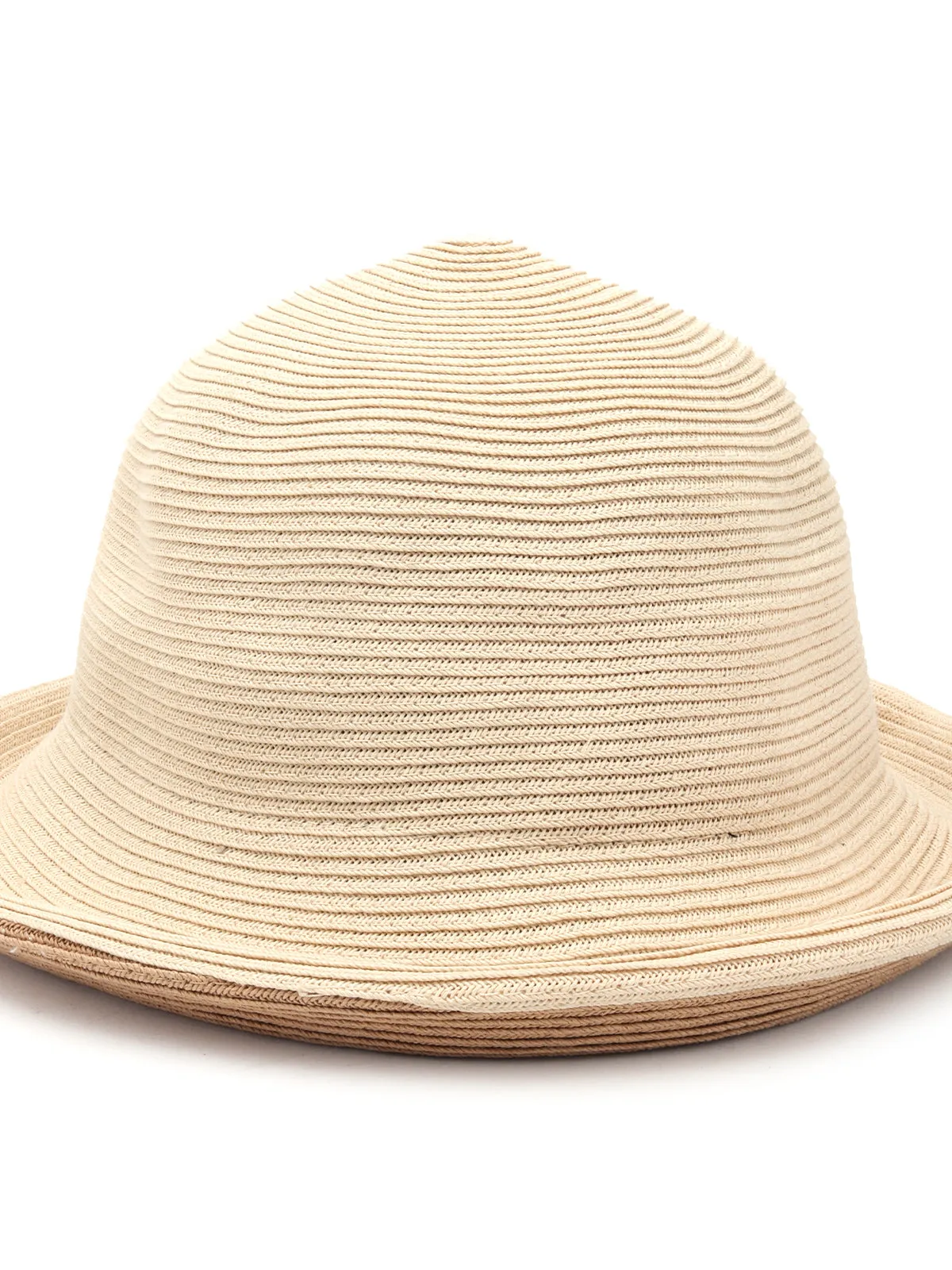 Odette Beige Straw Bucket Hat for Women