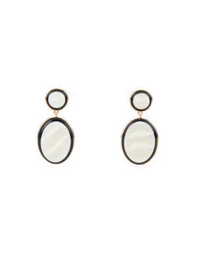 Odette Black & White Dangler Earring For Women