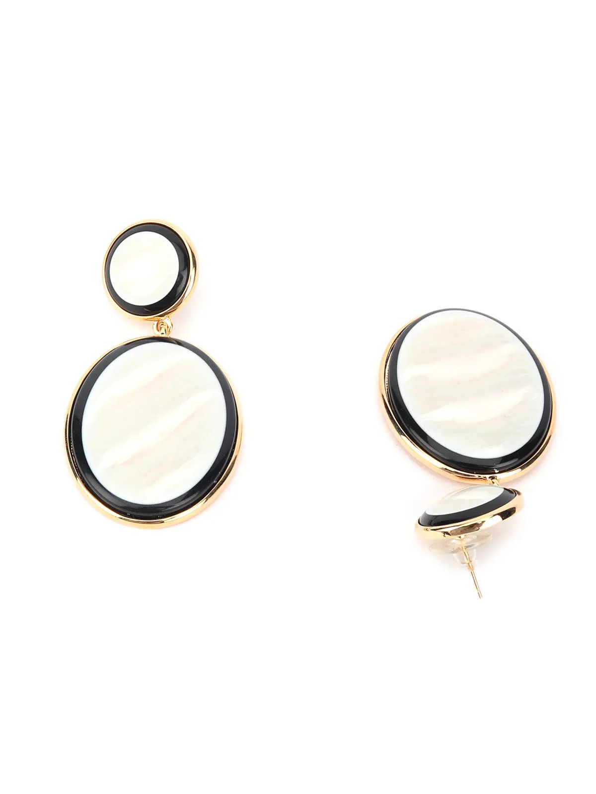 Odette Black & White Dangler Earring For Women