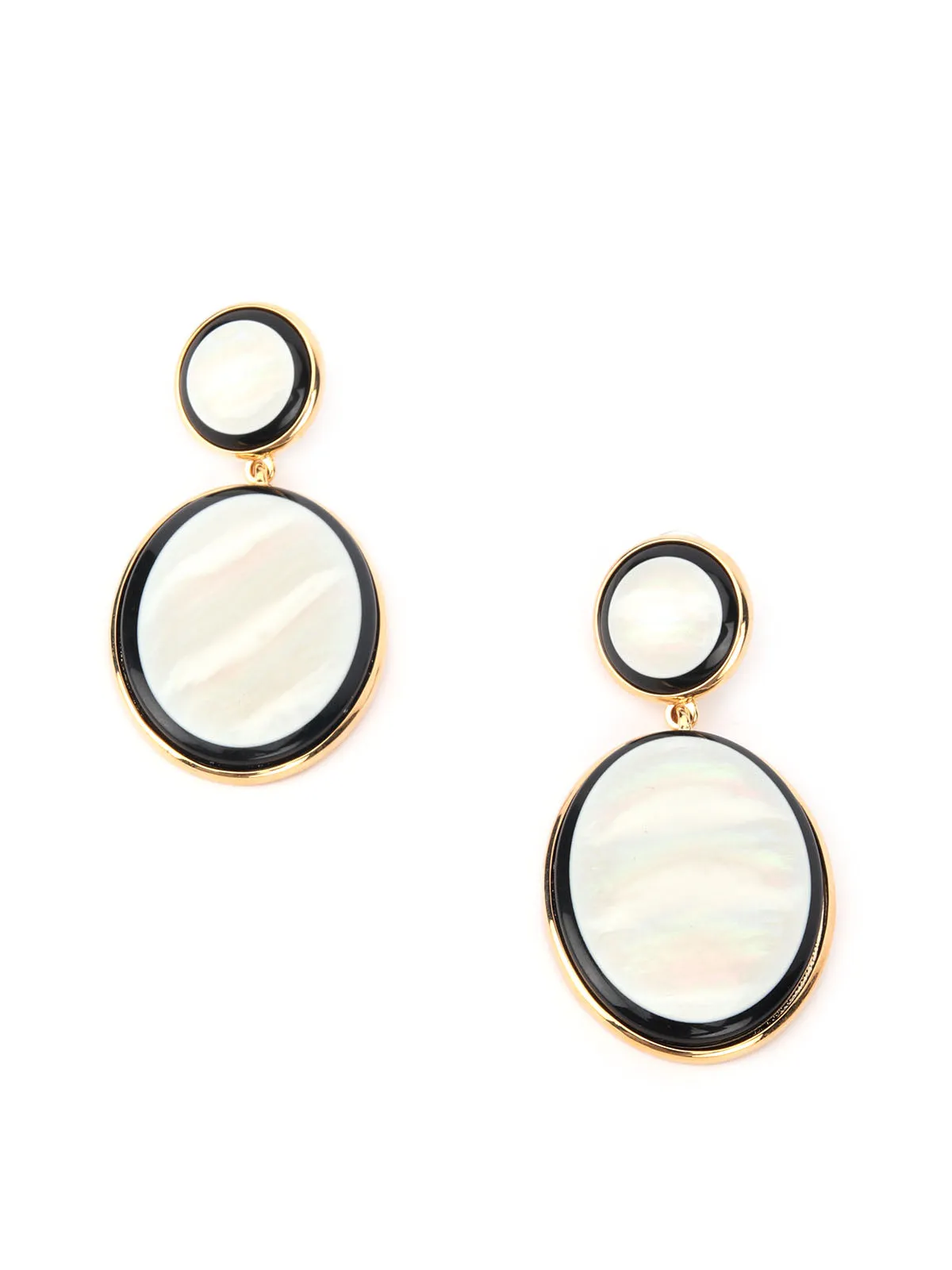 Odette Black & White Dangler Earring For Women