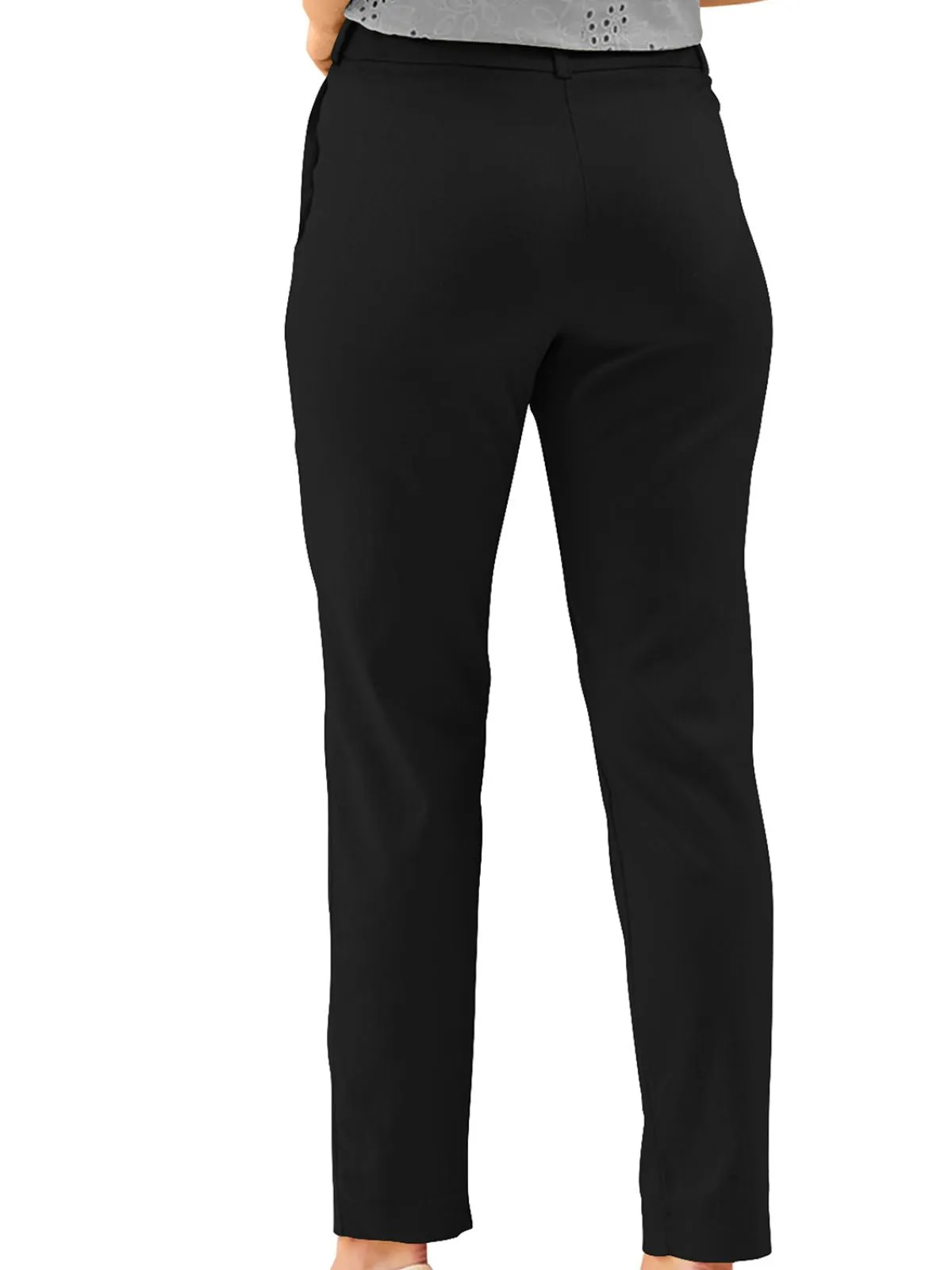 Odette Black Polyester Trouser For Women