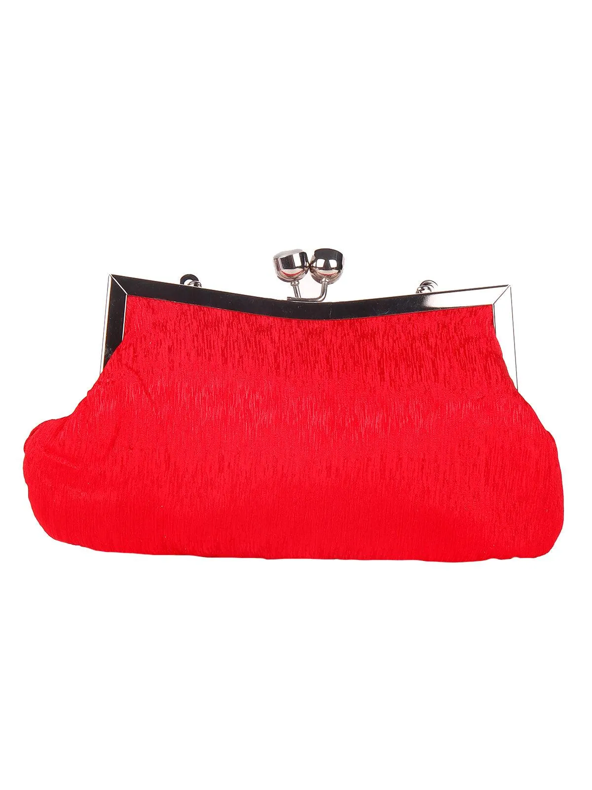 Odette Blood Red Vibrant Clutch For Women