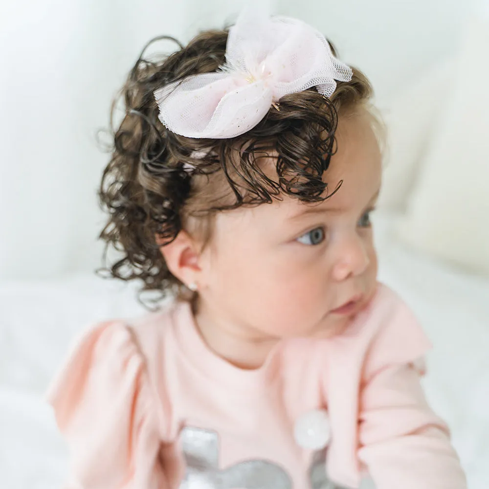 oh baby! Glinda Bow Nylon Headband - Light Pink