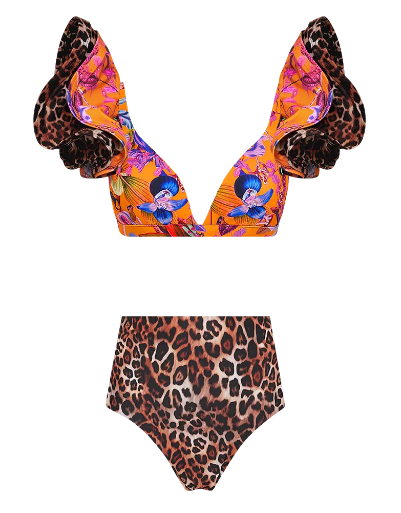 Orchid Rush 5-in-1 Ruffled Bikini Set