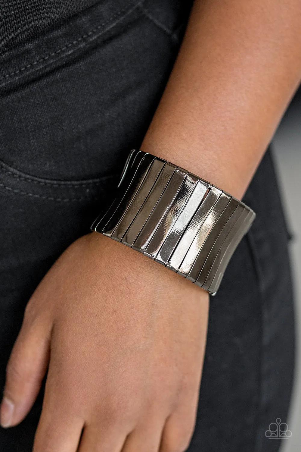 Paparazzi Accessories  - Urban Uptrend #B126 Drawer 7/1 - Black Cuff Bracelet