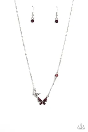 Paparazzi Cant BUTTERFLY Me Love Purple Necklace & Earring Set