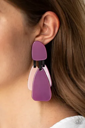 Paparazzi Earring ~ All FAUX One - Purple Acrylic Earring