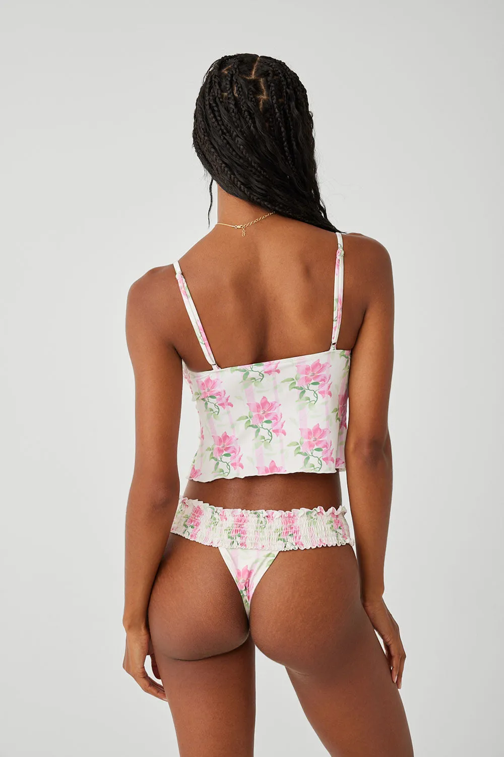 Penelope Floral Tankini Bikini Top - Tiger Lily