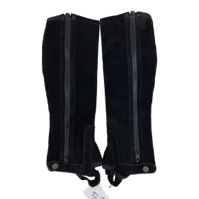 Perri's Suede Zipper Half Chaps in Black - XXS/Tall