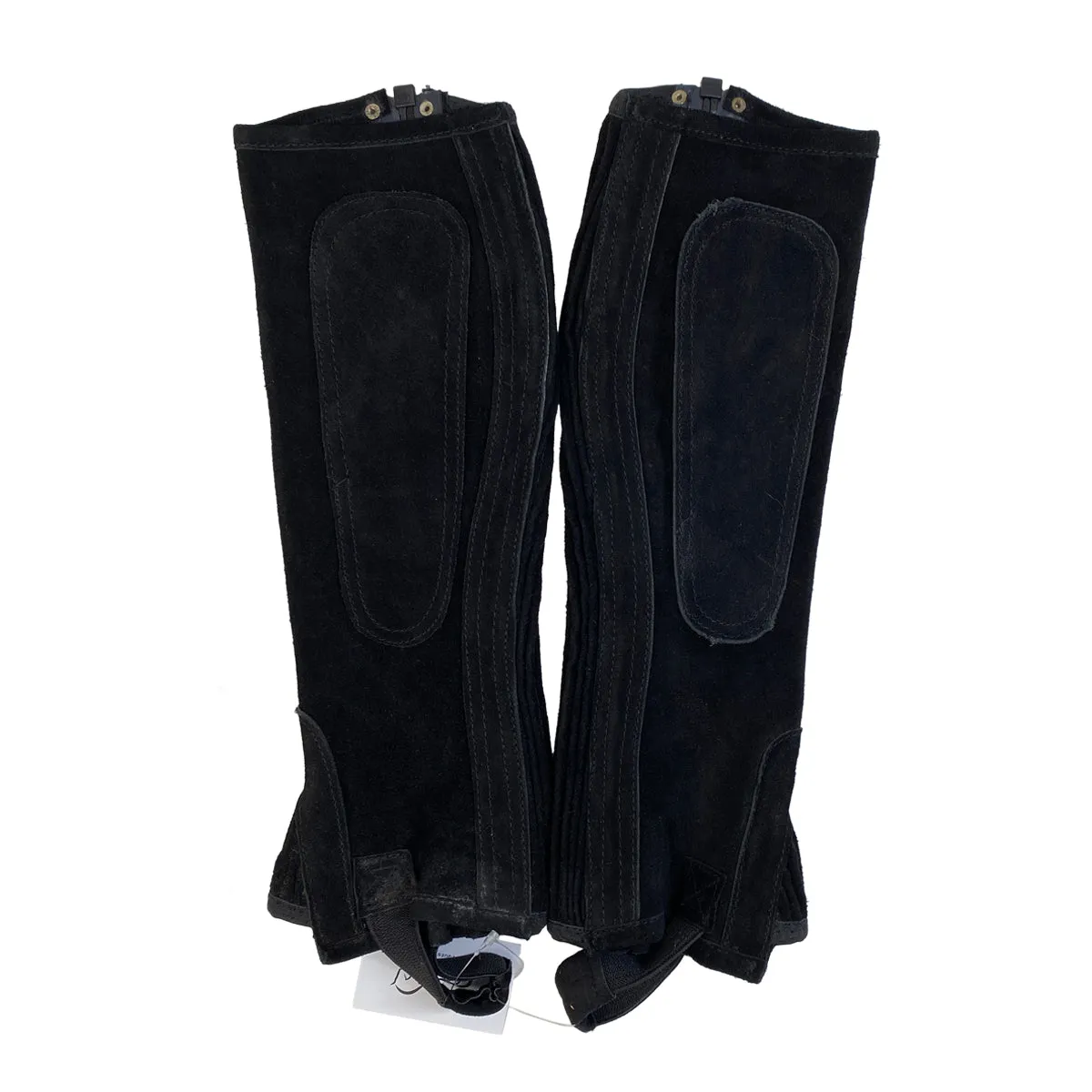 Perri's Suede Zipper Half Chaps in Black - XXS/Tall