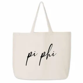 Pi Beta Phi Script Writing Nickname Canvas Tote Bag