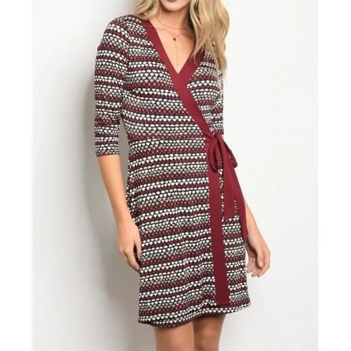 Print Wrap Dress