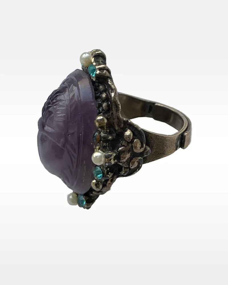 Purple Scarab Ring