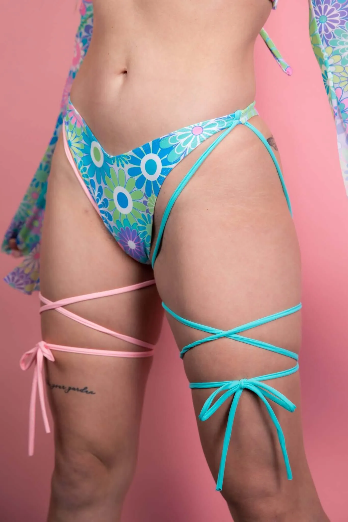 Retro Bloom Strappy High Hip Bottoms