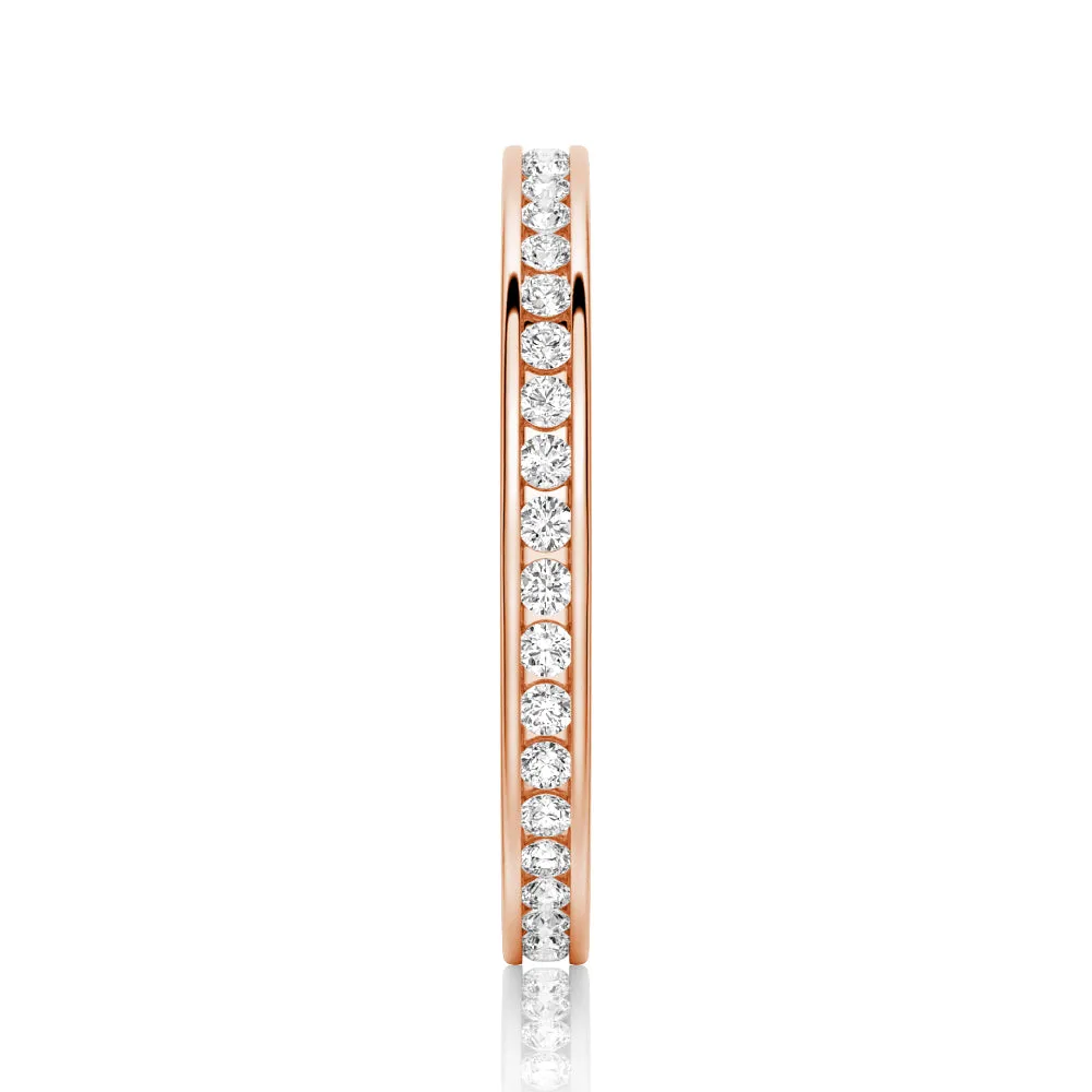 Round Moissanite Channel Set Eternity Band