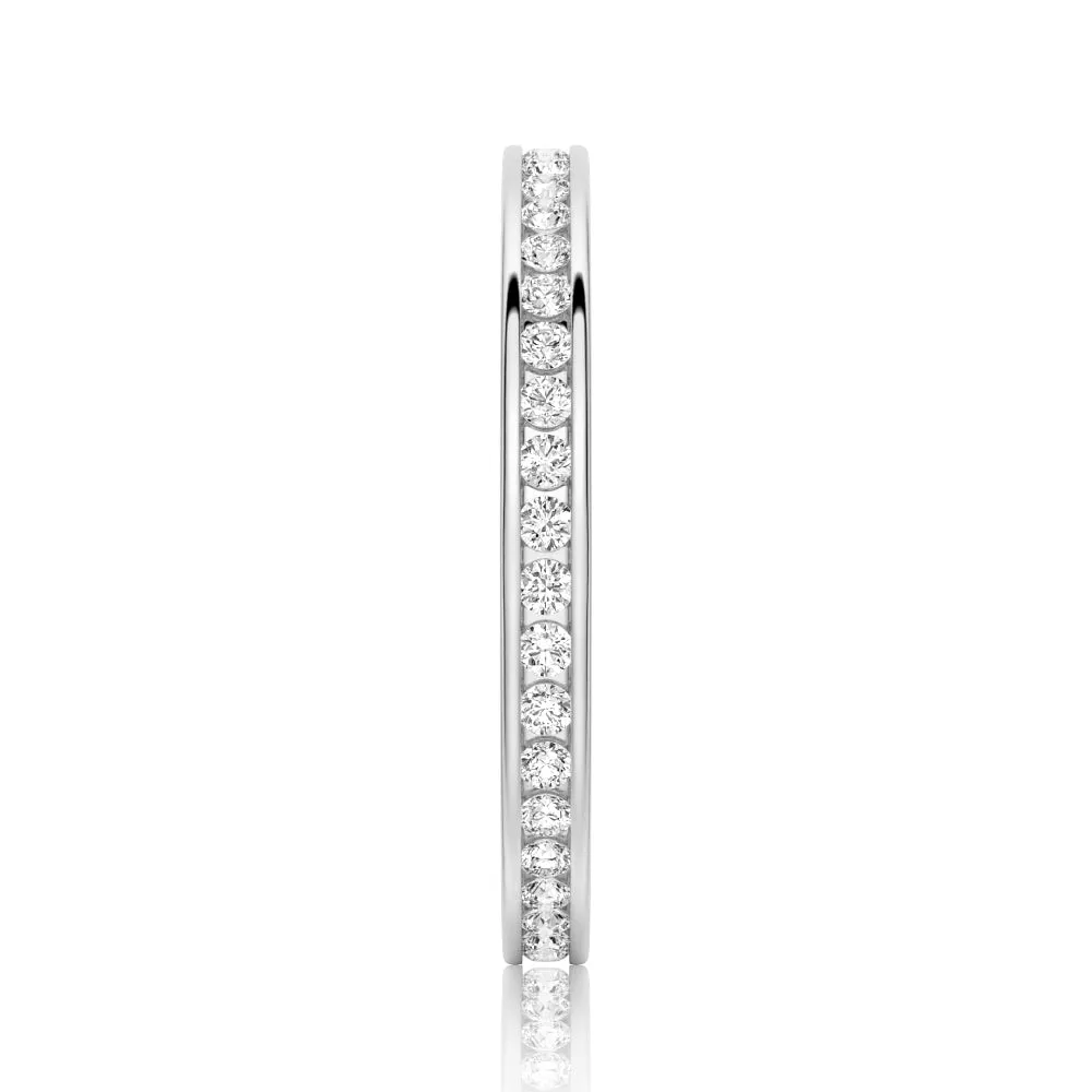 Round Moissanite Channel Set Eternity Band