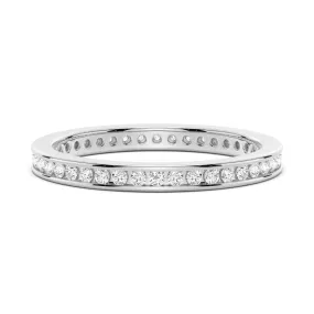 Round Moissanite Channel Set Eternity Band