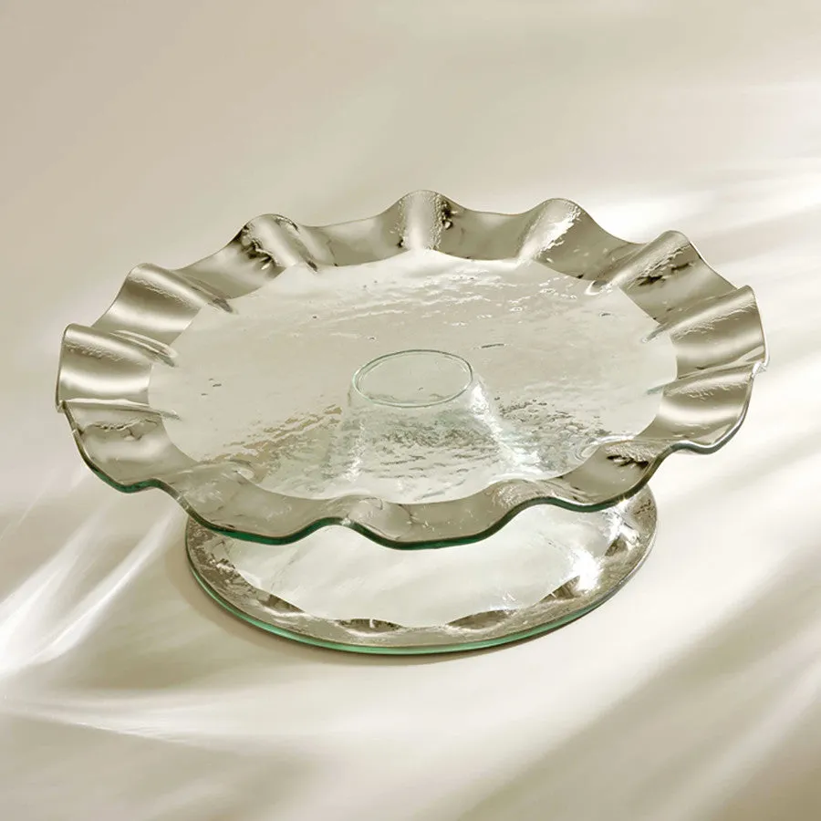 Ruffle Pedestal Cake Plate