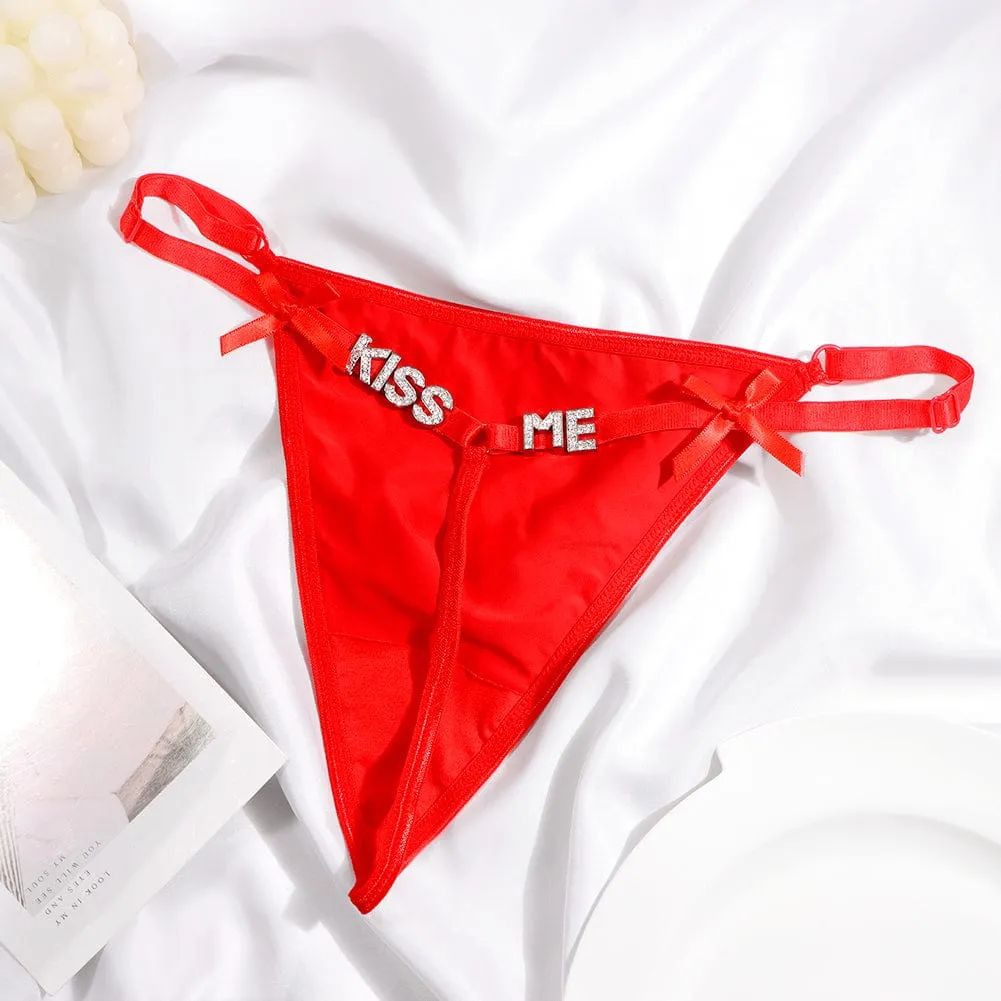 Sexy Custom Name Thong for Women G-string with Bling Crystal Letter T Back Panties (DHL is not supported)