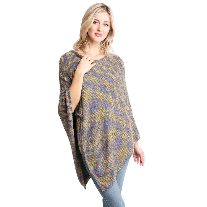 Soft Cozy Mixed Printed Poncho