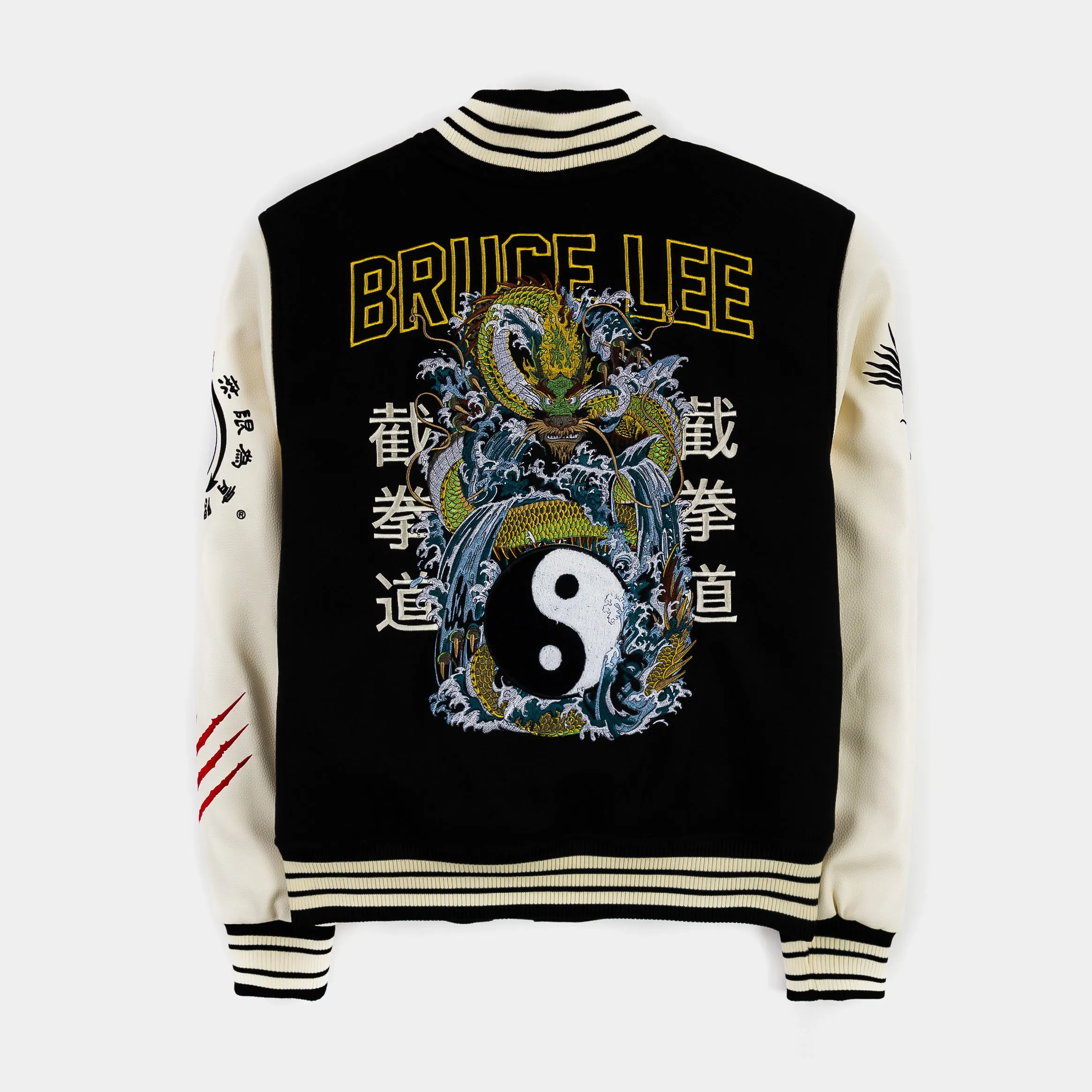 SP x Bruce Lee Varsity Mens Jacket (Black/Beige)