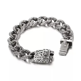 Stainless Steel Gothic Biker Skull Bracelet