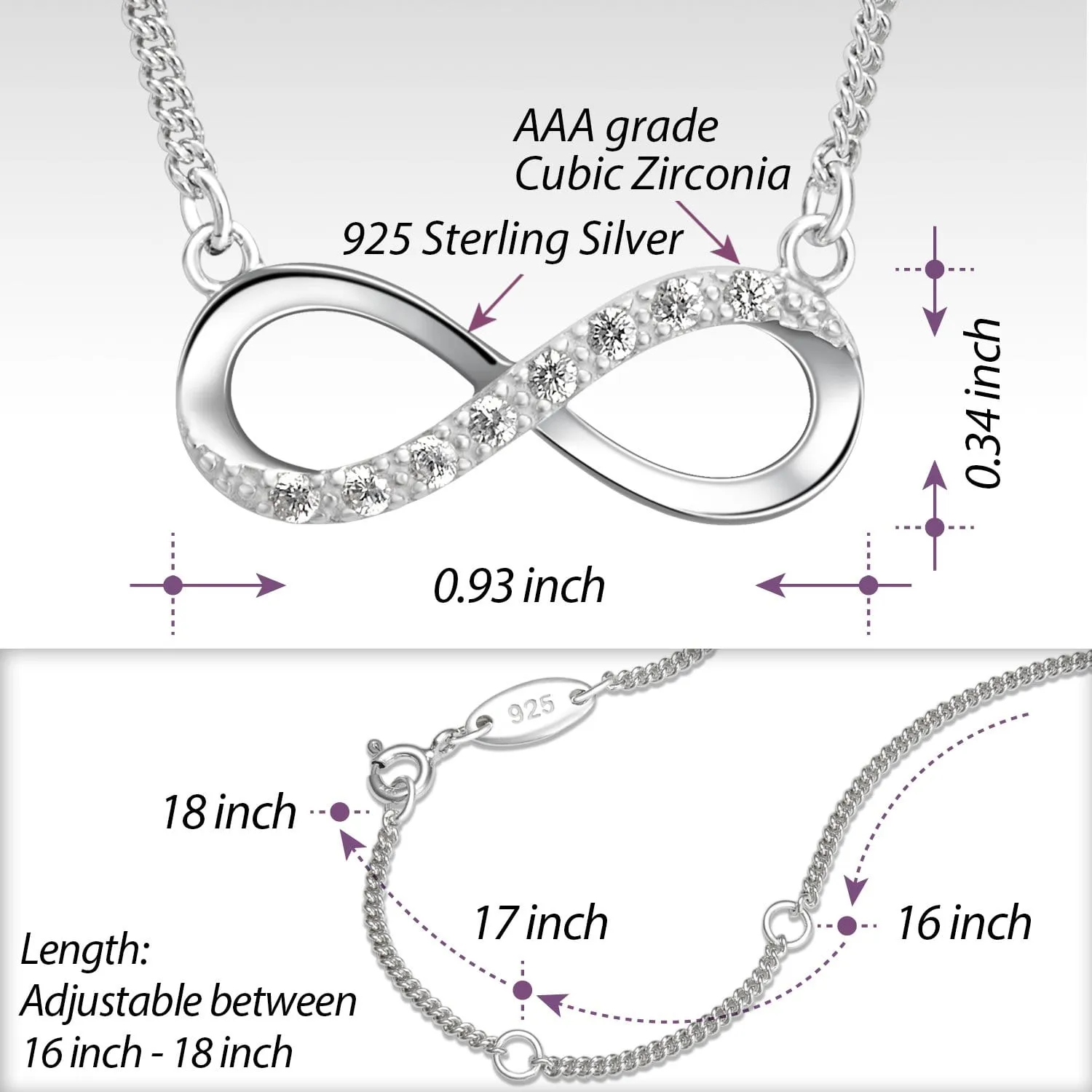 Sterling Silver Infinity Necklace