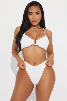 Summer Cool Textured Bralette 2 Piece Bikini - White