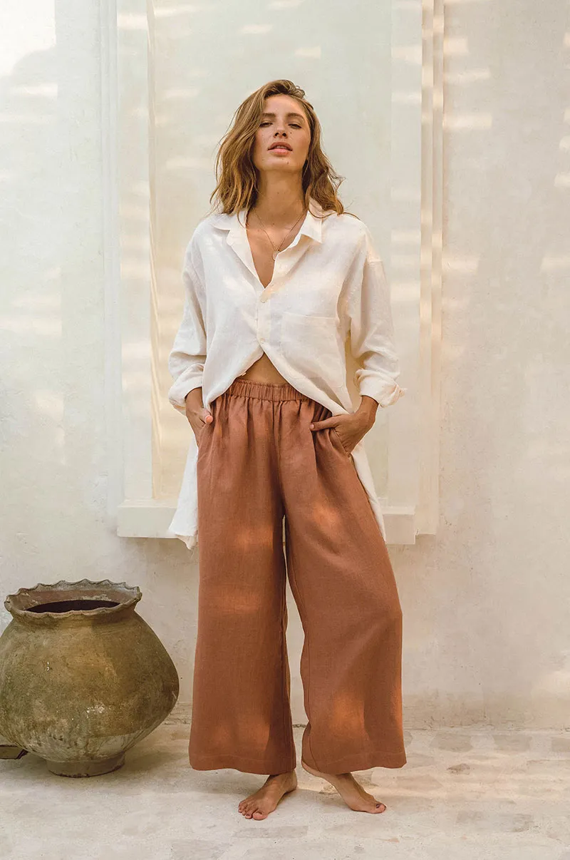 SUMMER Pants - clay linen