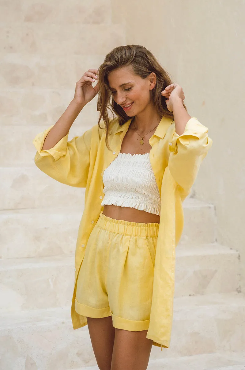 SUMMER Shorts - lemon linen