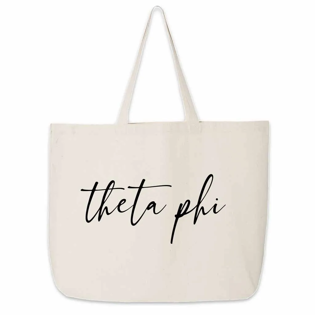 Theta Phi Alpha Script Writing Nickname Canvas Tote Bag