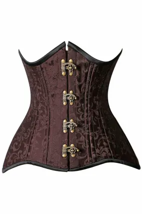 Top Drawer CURVY Brocade Double Steel Boned Under Bust Corset