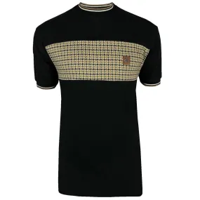 Trojan Houndstooth Panel T-Shirt Black