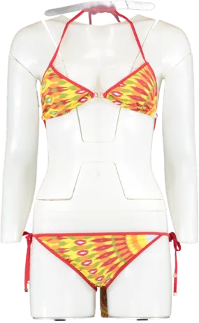 Valentino Printed Triangle Logo Rockstud Bikini Set BNWT UK S