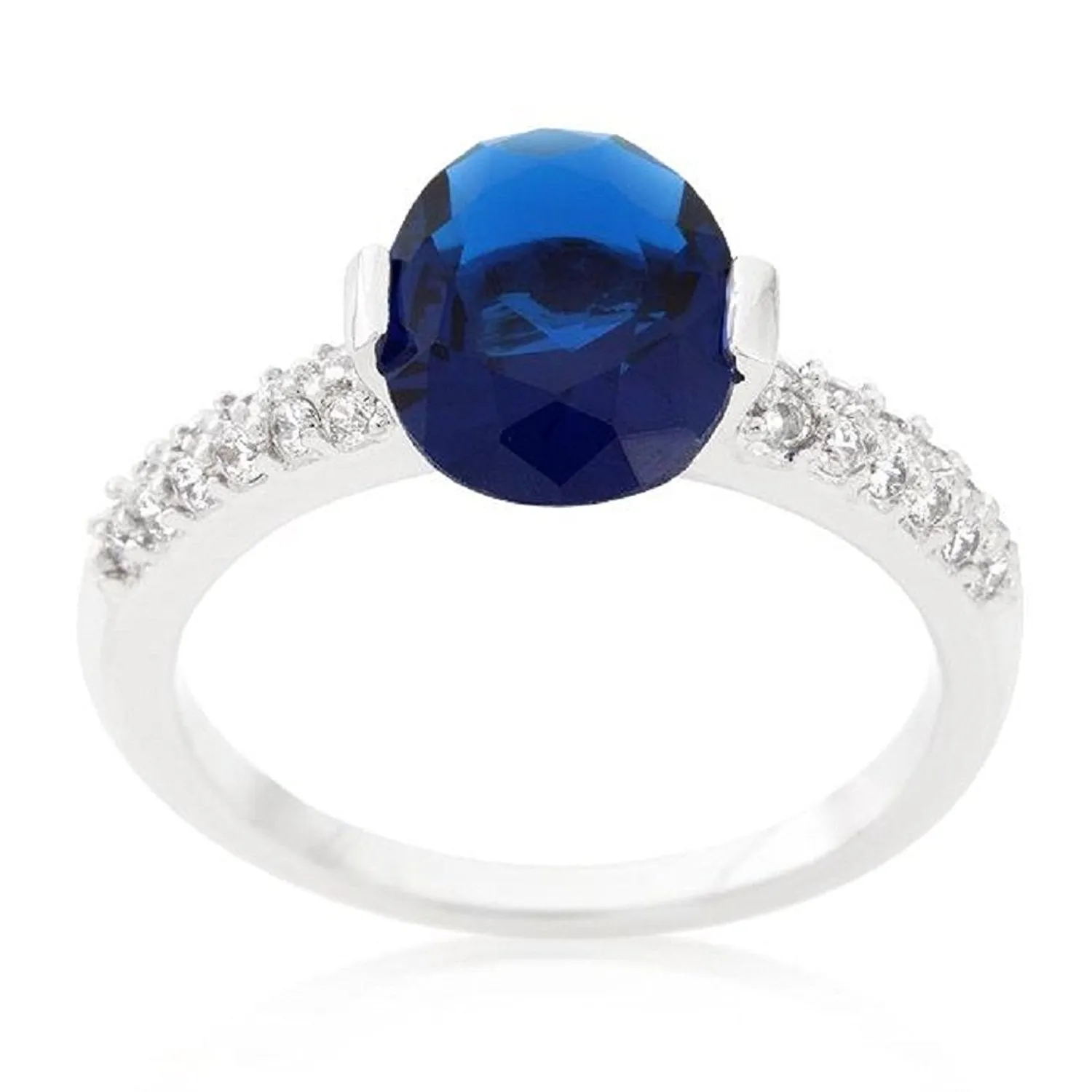 WildKlass Blue Oval Cubic Zirconia Engagement Ring