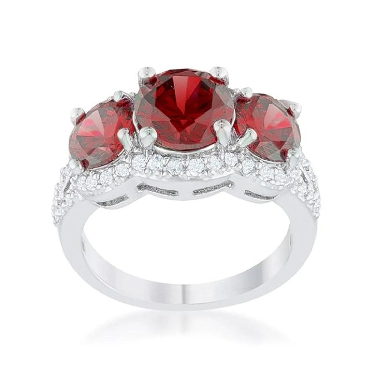 WildKlass Garnet Classic Trio Ring