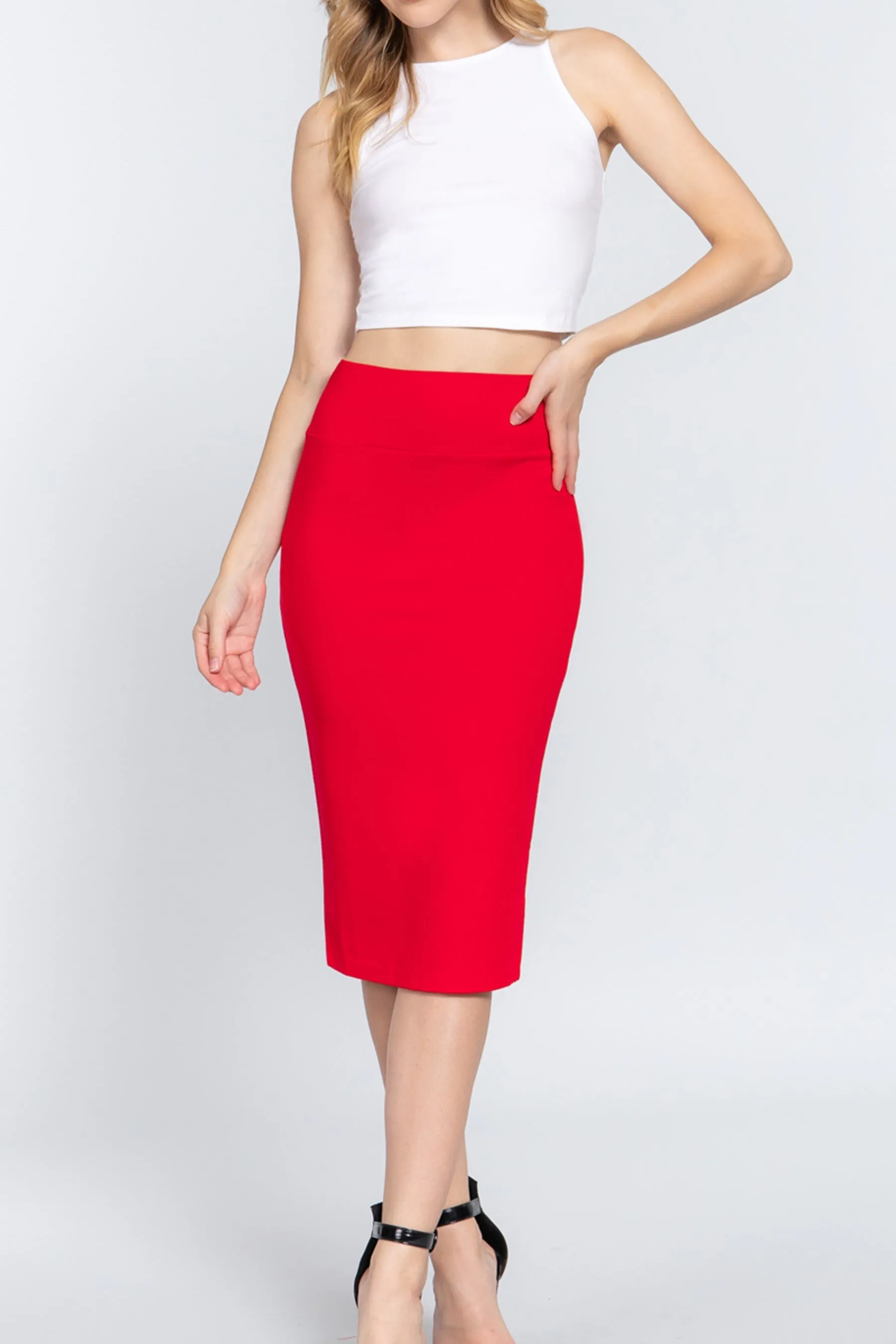 Women's Elegant Everywhere Ponte Midi Skirt