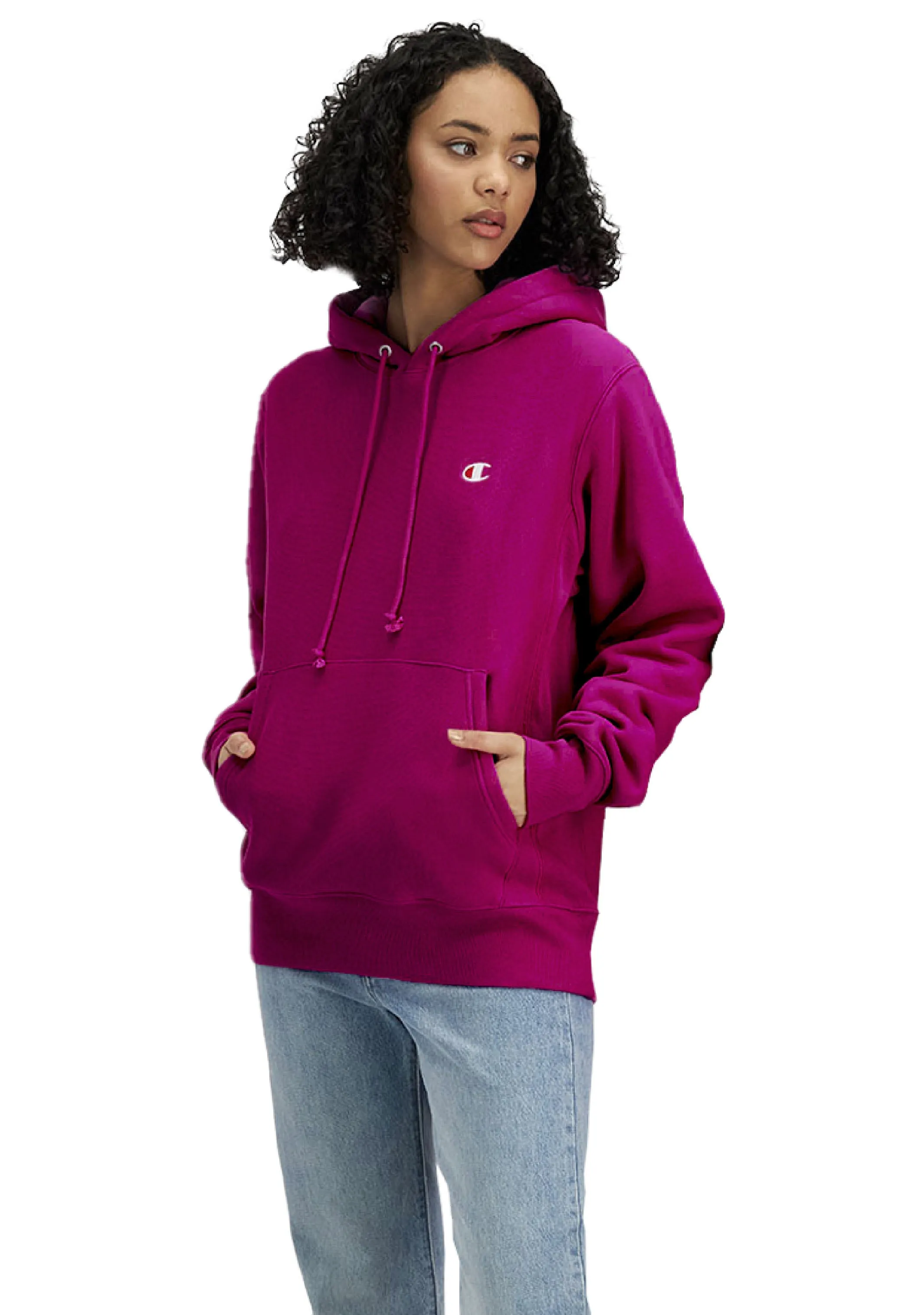 Womens Small C Logo Hoodie Boyfriend Fit  Plum <br> CTH6A1 HMF